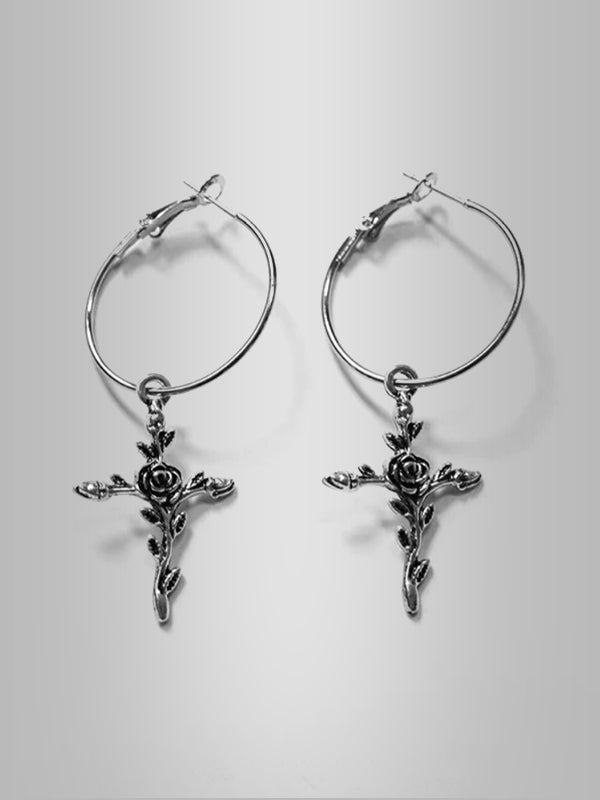 Silver Roses Earrings