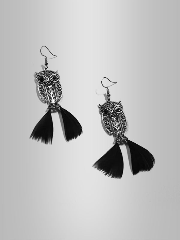 Gothic Owl Earrings