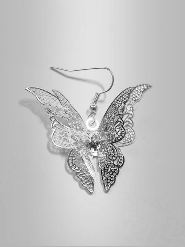 Silver Butterfly Earrings