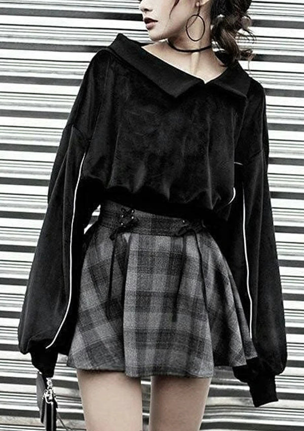 Vintage High Waist Plaid Skirt