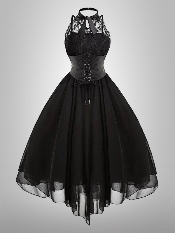 Backless Chiffon Retro Dress