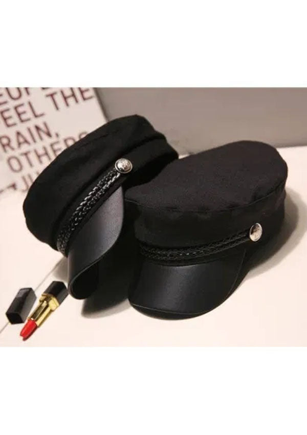Fashion Black Yacht Captain Sailor Beret Cap