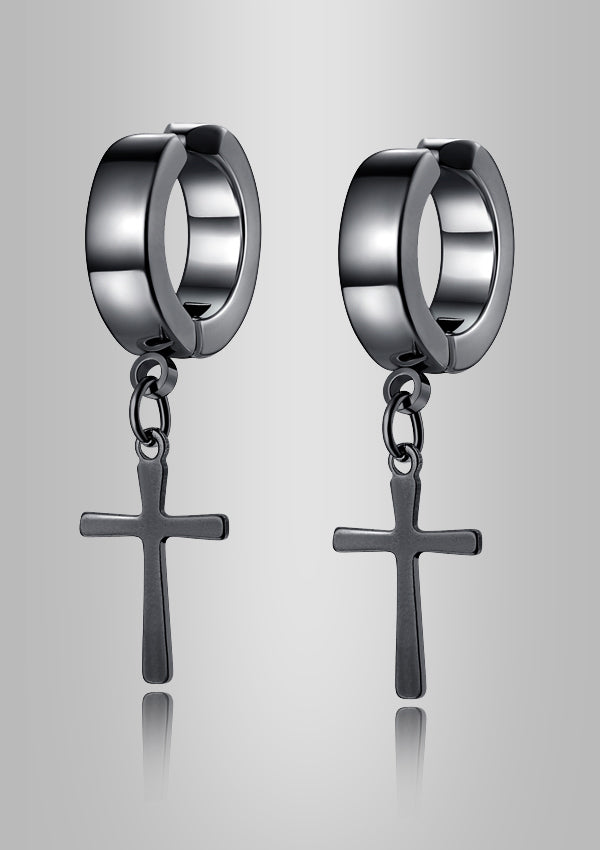 Dark Cross Earrings