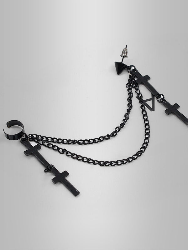 Cross Chain Earrings