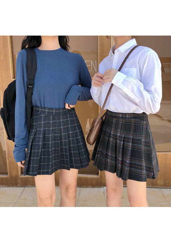Basic Plaid Mini Skirt