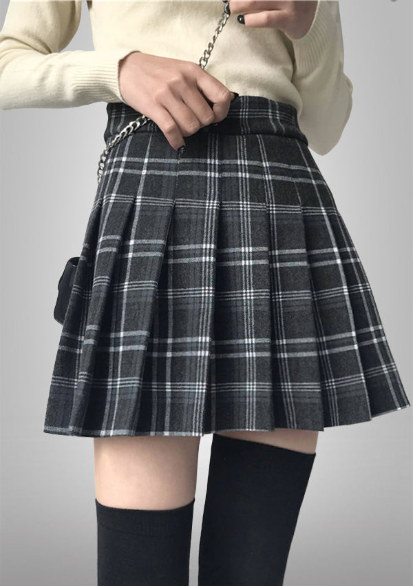 Basic Plaid Mini Skirt