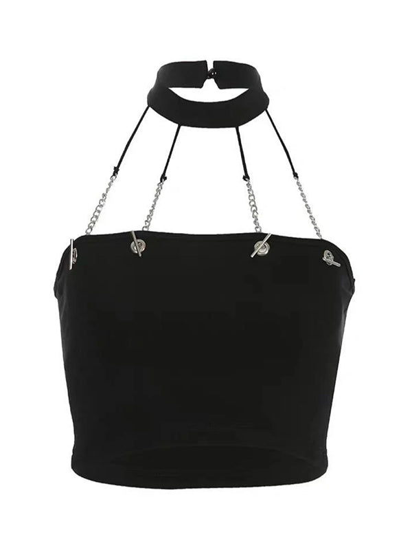 Chain Strapless Crop Top