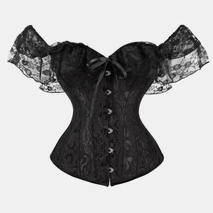 Short Sleeves Lace Corset Top