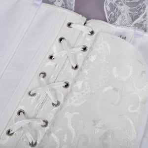 Short Sleeves Lace Corest Top