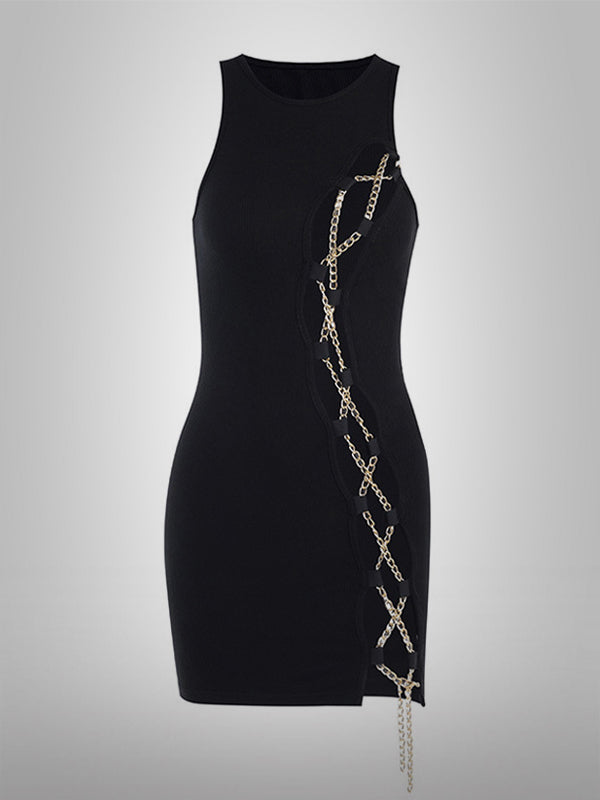 Try Me Hollow Out Chained Dress