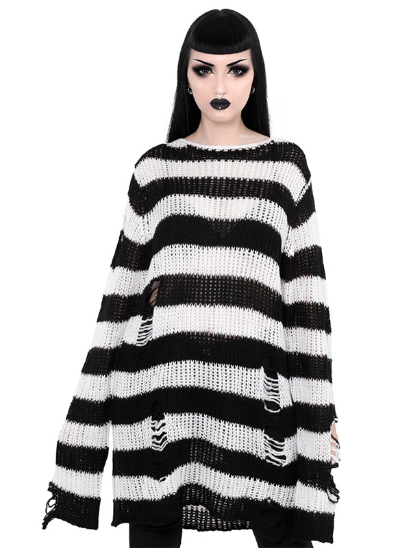 Punk Gothic Striped Sweaters