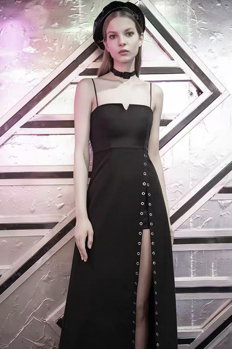 Chic Long Slim-Fit Spaghetti Strap Maxi Dress
