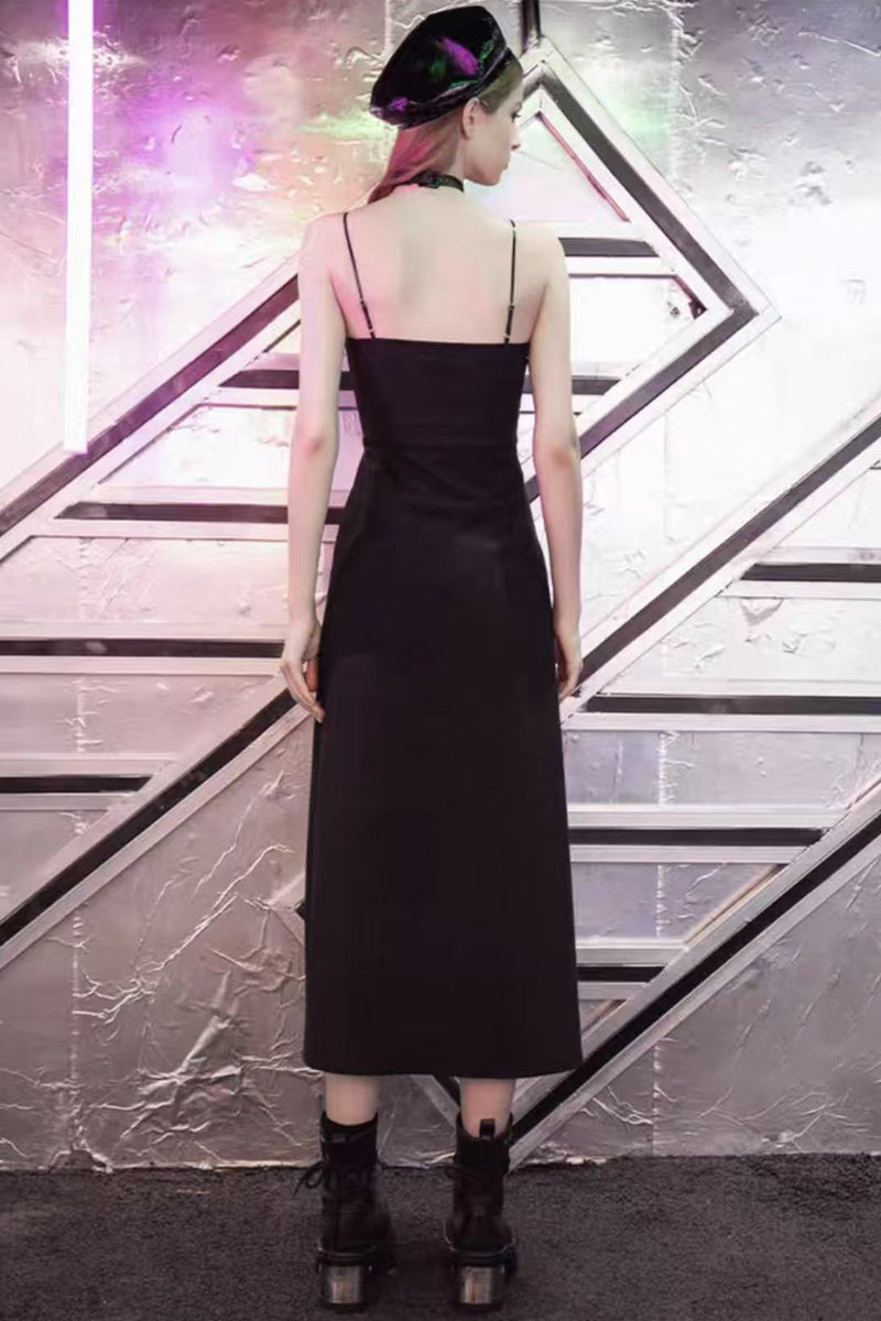 Chic Long Slim-Fit Spaghetti Strap Maxi Dress