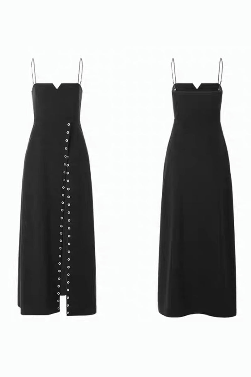 Chic Long Slim-Fit Spaghetti Strap Maxi Dress
