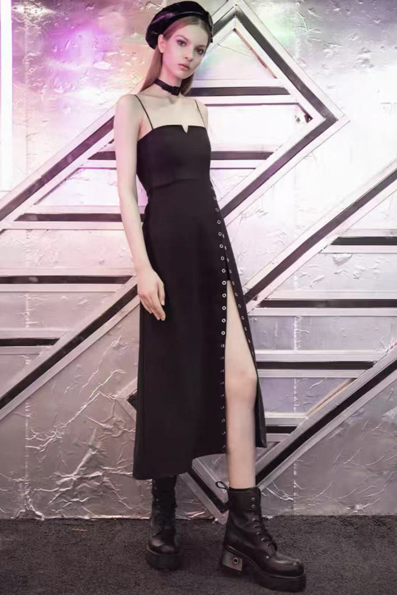 Chic Long Slim-Fit Spaghetti Strap Maxi Dress