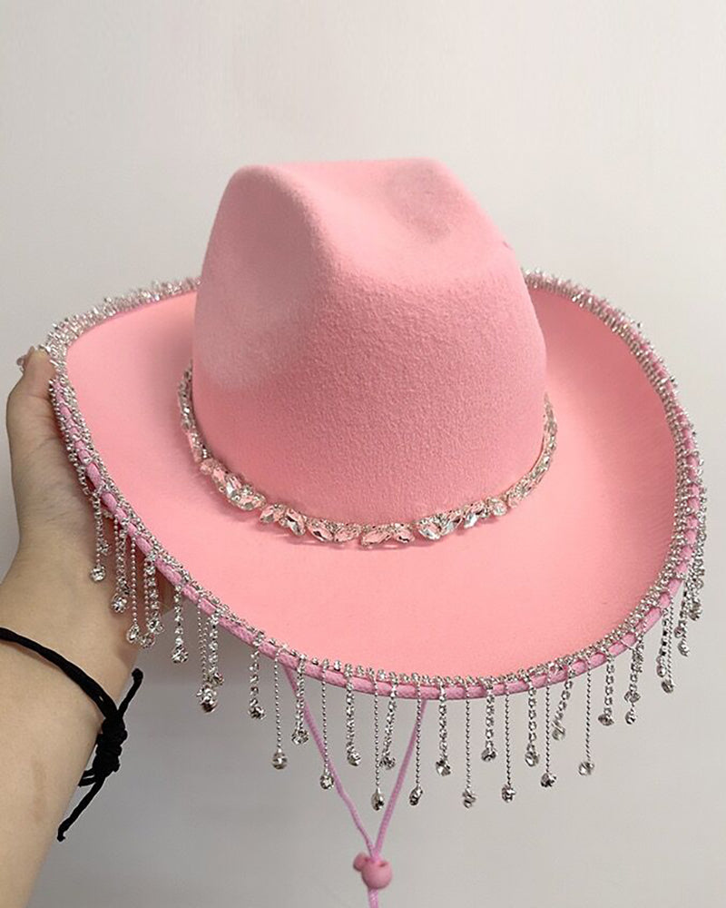 Diamond Chain Pendant Cowboy Hat