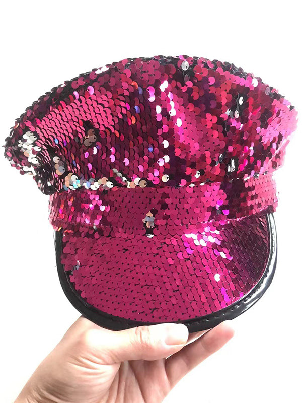 Disco Cosplay Sequin Police Hat