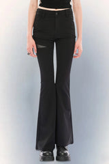 Edgy Street Style High-Waist Slight Flare Pants