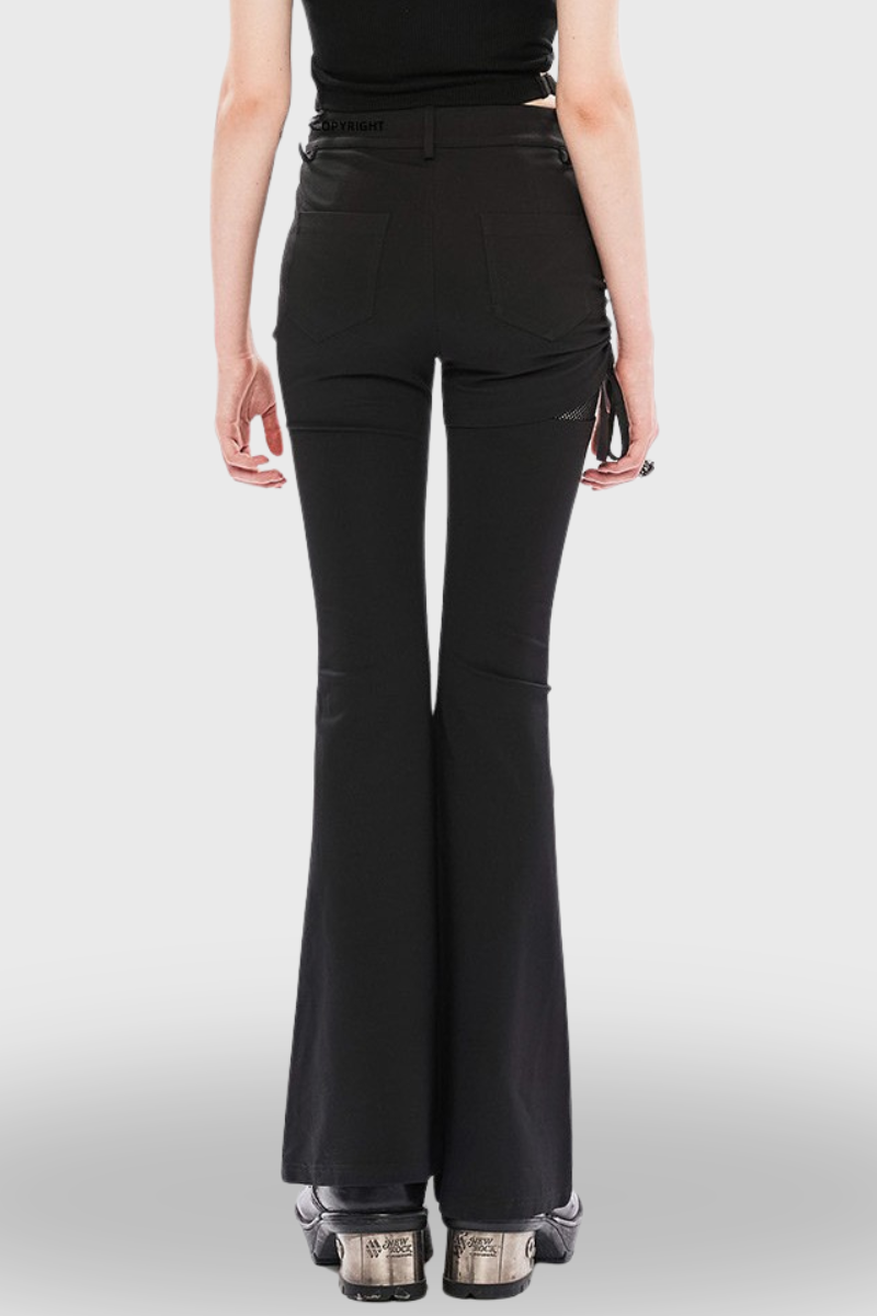 Edgy Street Style High-Waist Slight Flare Pants