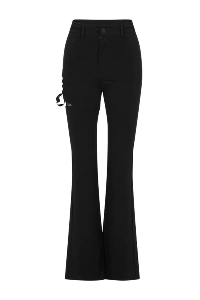 Edgy Street Style High-Waist Slight Flare Pants