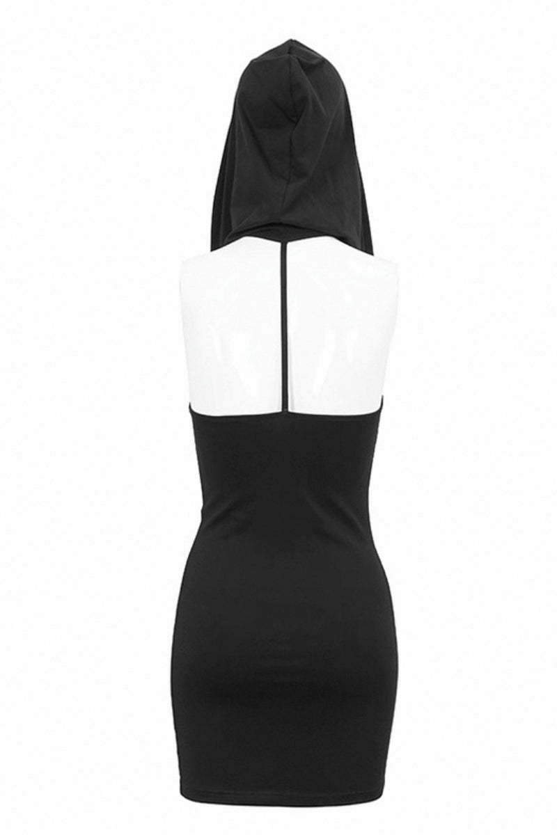 Gothic Hooded Sleeveless Mini Dress