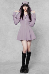 Gothic Little Devil Slim-Fit Hooded Dress