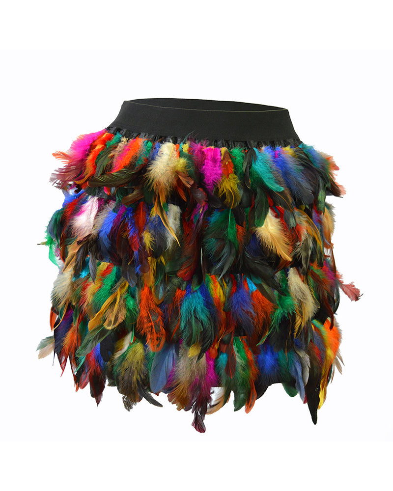 Luxurious Peacock Feather Performance Skirt