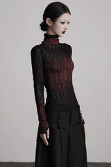 Punk Ombre Lace Knit Long Sleeve Top