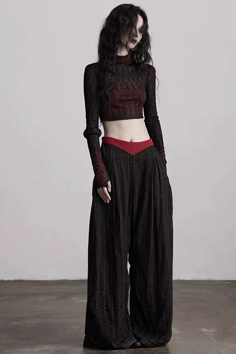Punk Ombre Lace Knit Long Sleeve Top