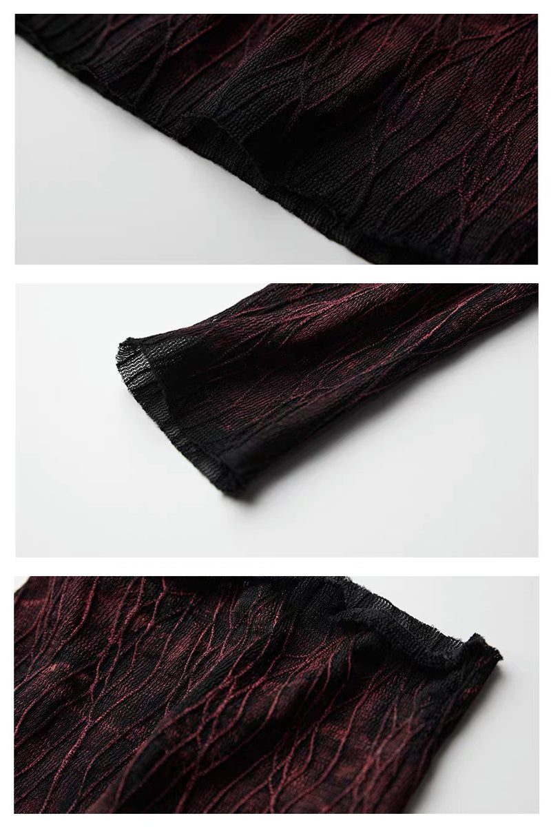 Punk Ombre Lace Knit Long Sleeve Top