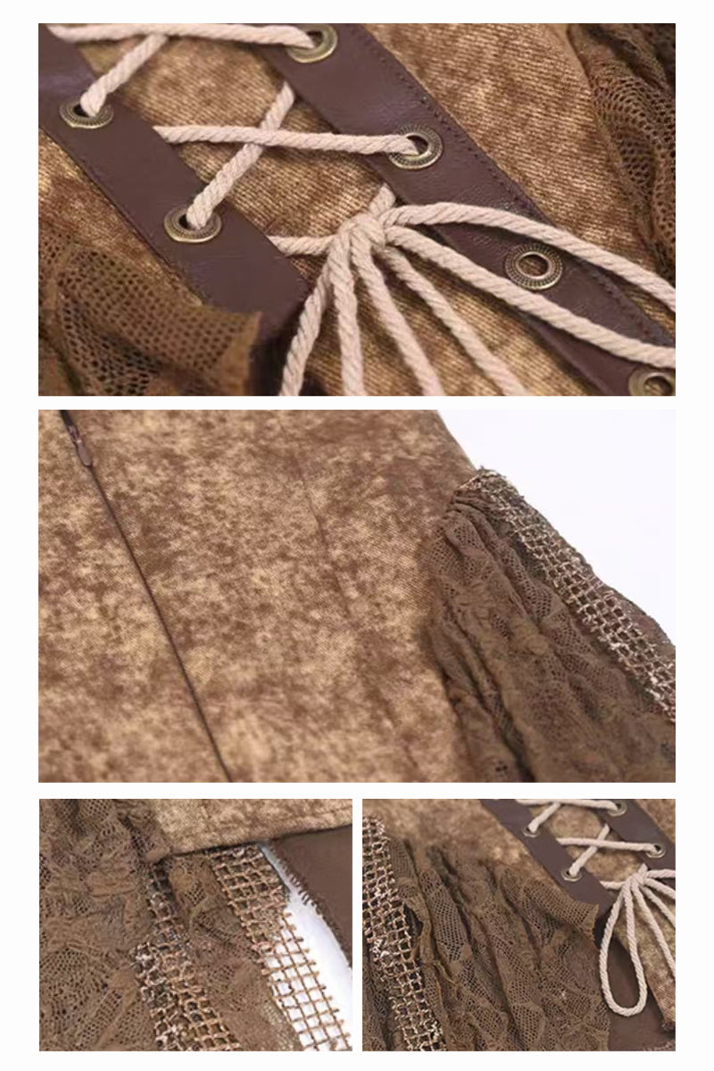 Post‑Apocalyptic Punk Top & Shorts Co‑ord Set