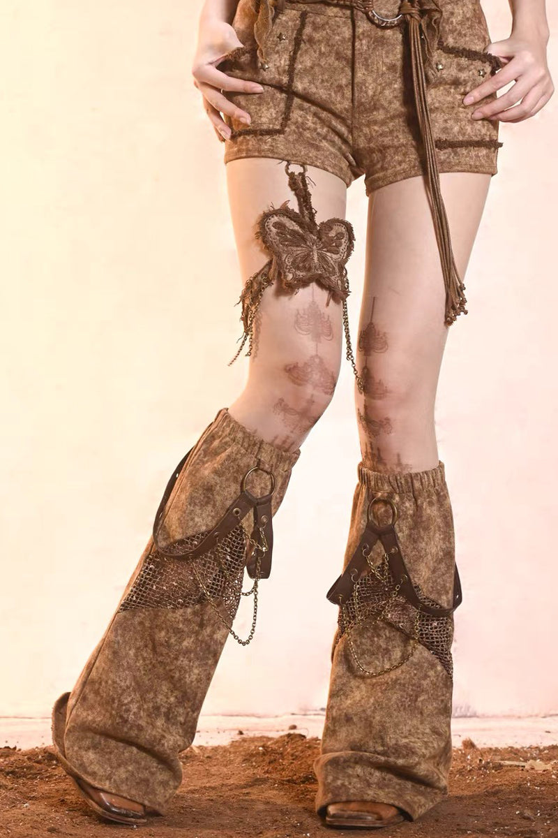 Post‑Apocalyptic Punk Top & Shorts Co‑ord Set