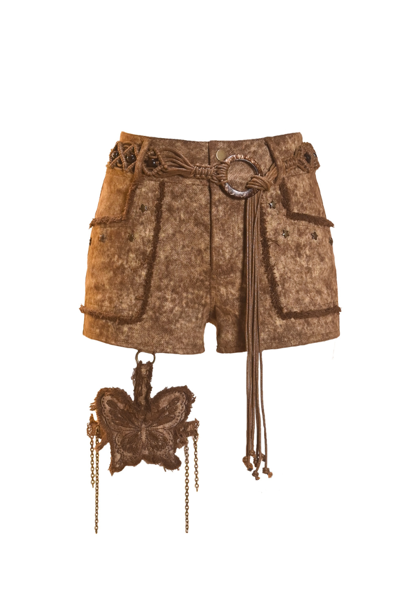 Post‑Apocalyptic Punk Top & Shorts Co‑ord Set