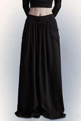 Punk Stone Pendant Textured Wide-Leg Pants