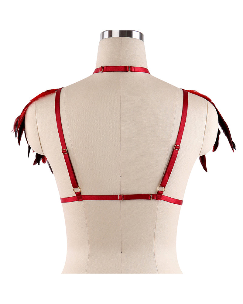 Red Belt Feather Lingerie