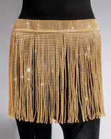 Rhinestone Tassel Mini Skirt