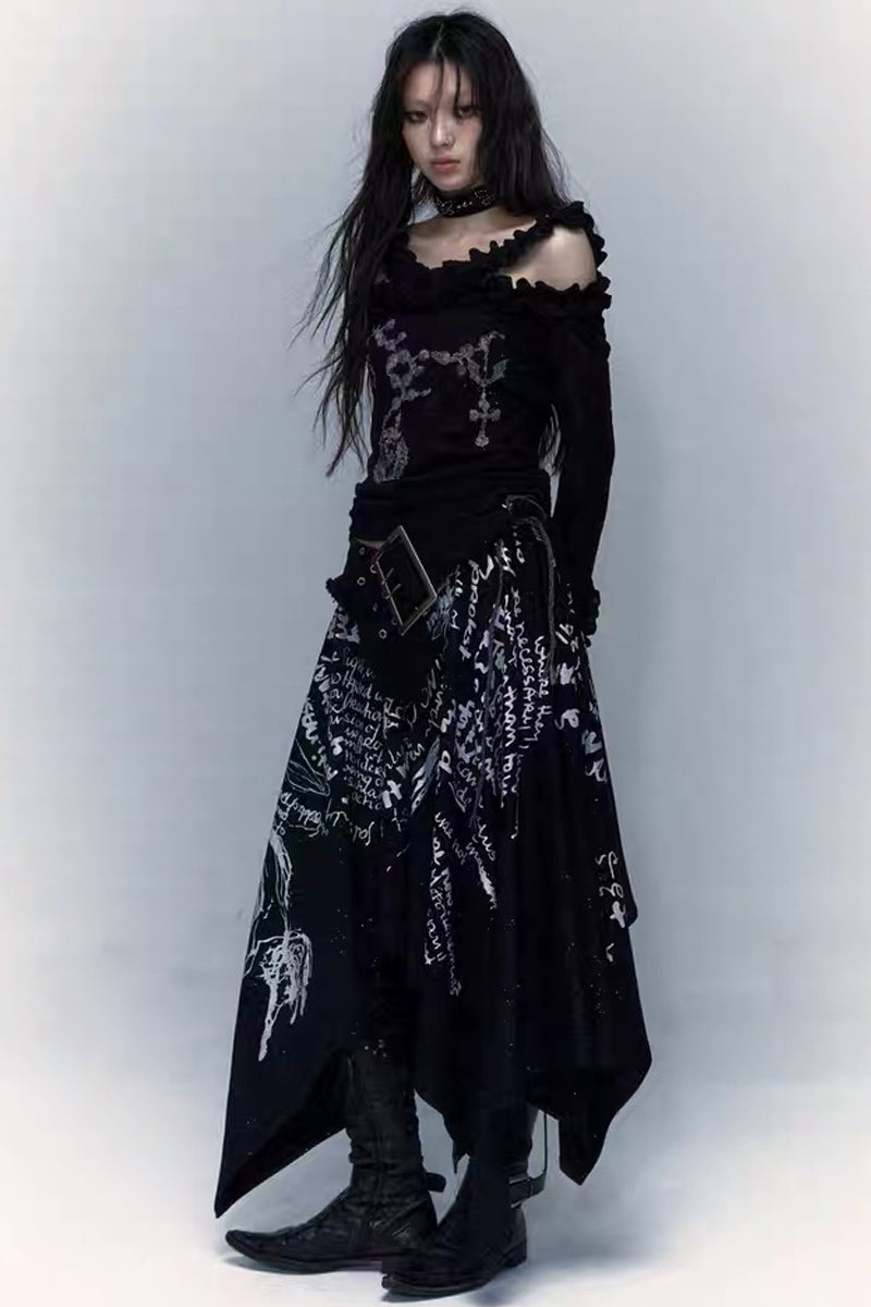 Vintage Rock Two‑Way Bandeau Skirt
