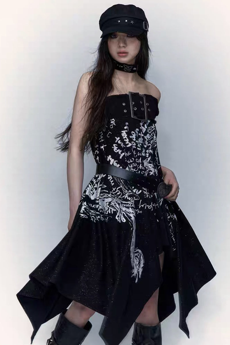 Vintage Rock Two‑Way Bandeau Skirt