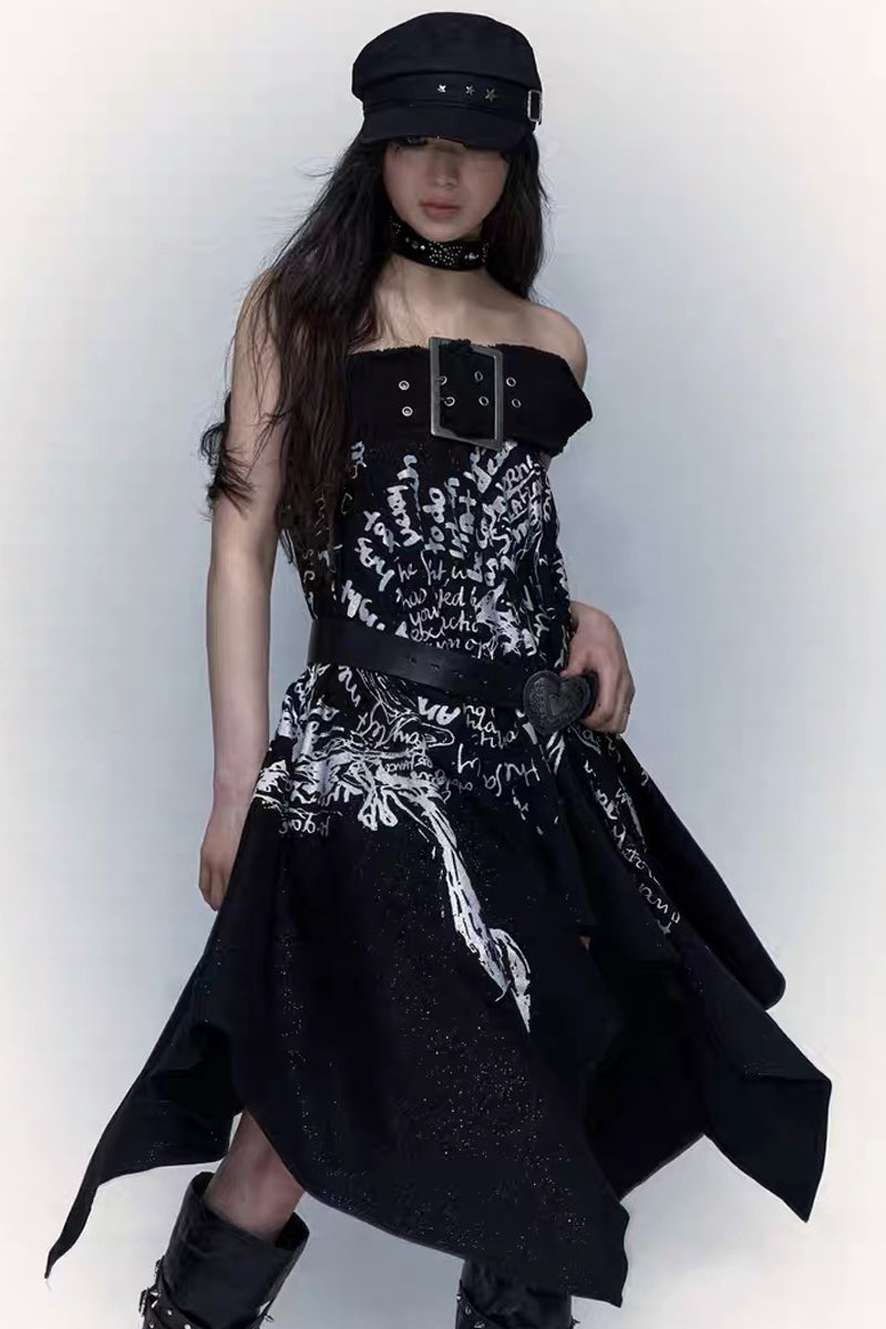 Vintage Rock Two‑Way Bandeau Skirt