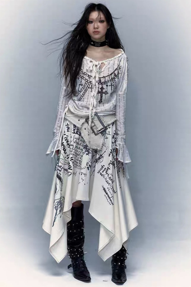 Vintage Rock Two‑Way Bandeau Skirt