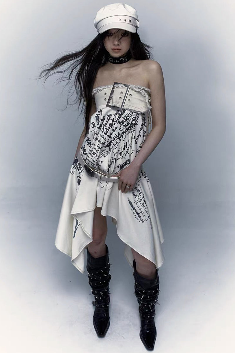 Vintage Rock Two‑Way Bandeau Skirt