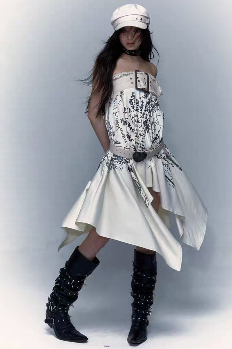 Vintage Rock Two‑Way Bandeau Skirt