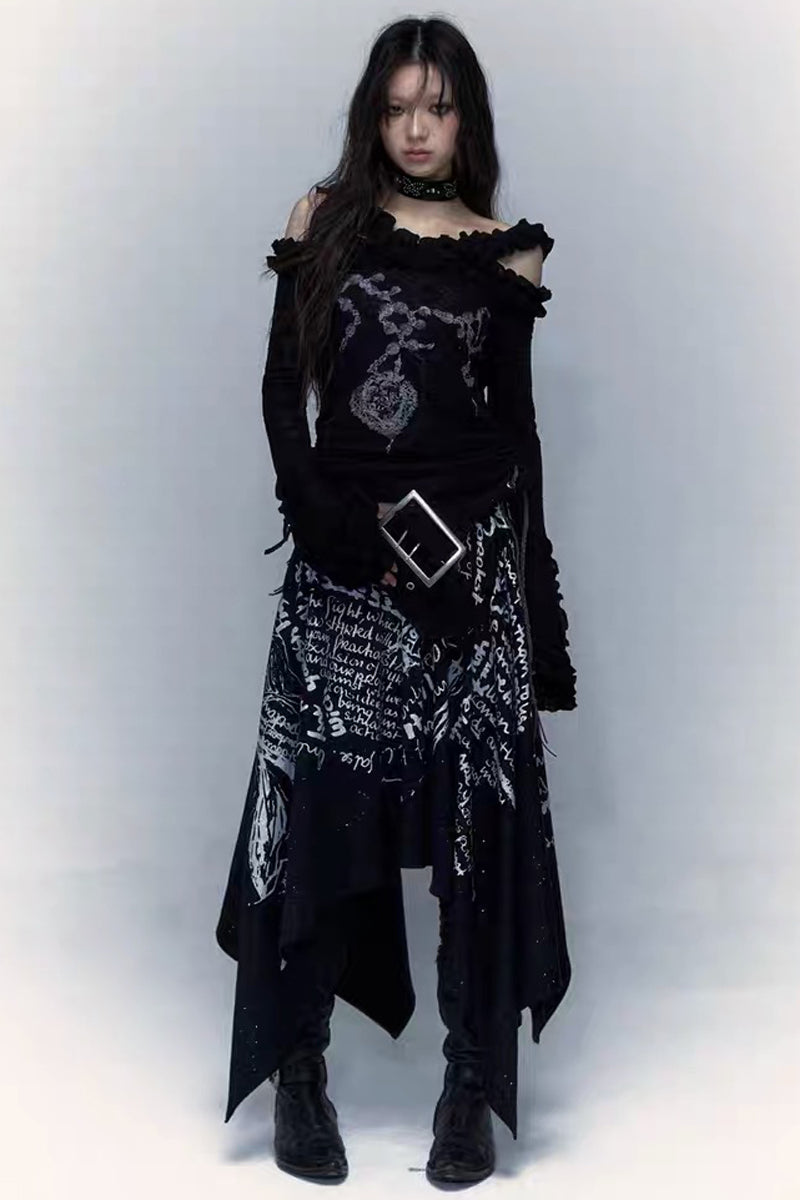 Vintage Rock Two‑Way Bandeau Skirt