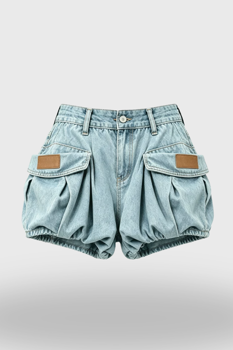 Summer Y2K Style Denim Mini Bubble Shorts Skirt