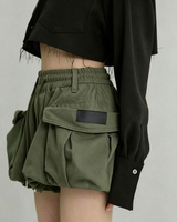 Utility Cargo Bubble Shorts Skirt