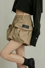 Utility Cargo Bubble Shorts Skirt