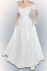 Vintage Off-the-shoulder Long Dress