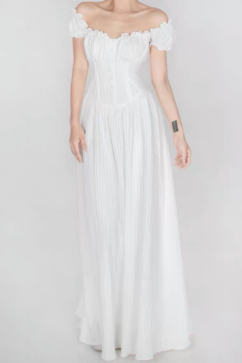 Vintage Off-the-shoulder Long Dress