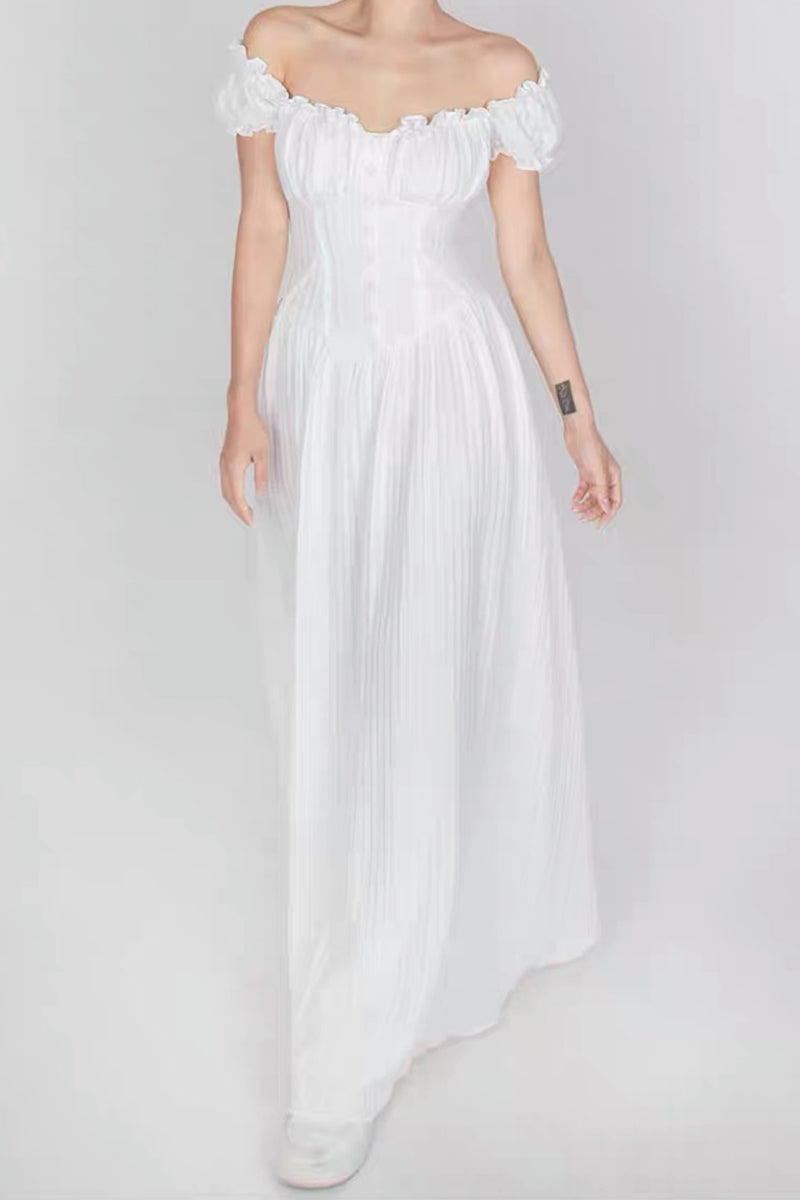 Vintage Off-the-shoulder Long Dress