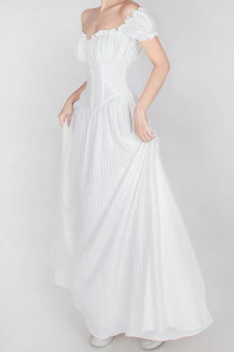 Vintage Off-the-shoulder Long Dress